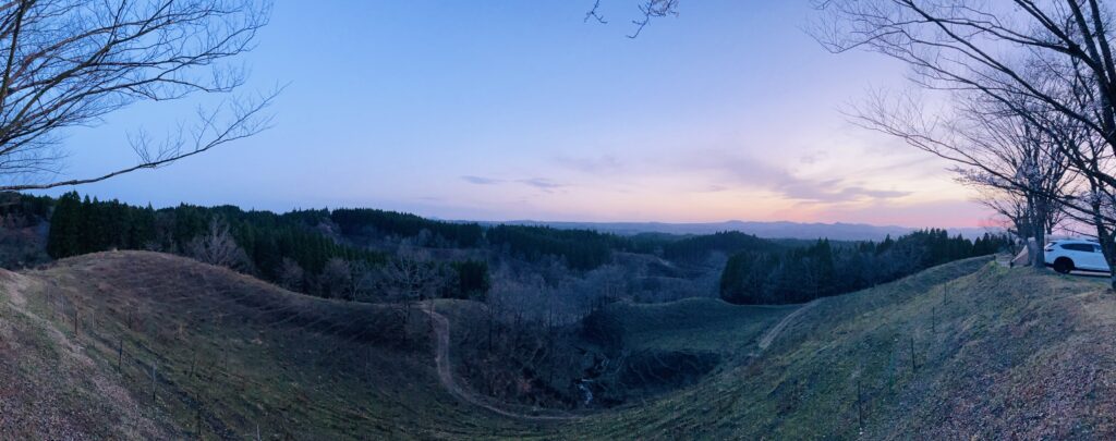 さくらオートキャンプ場阿蘇側の夕焼けの写真